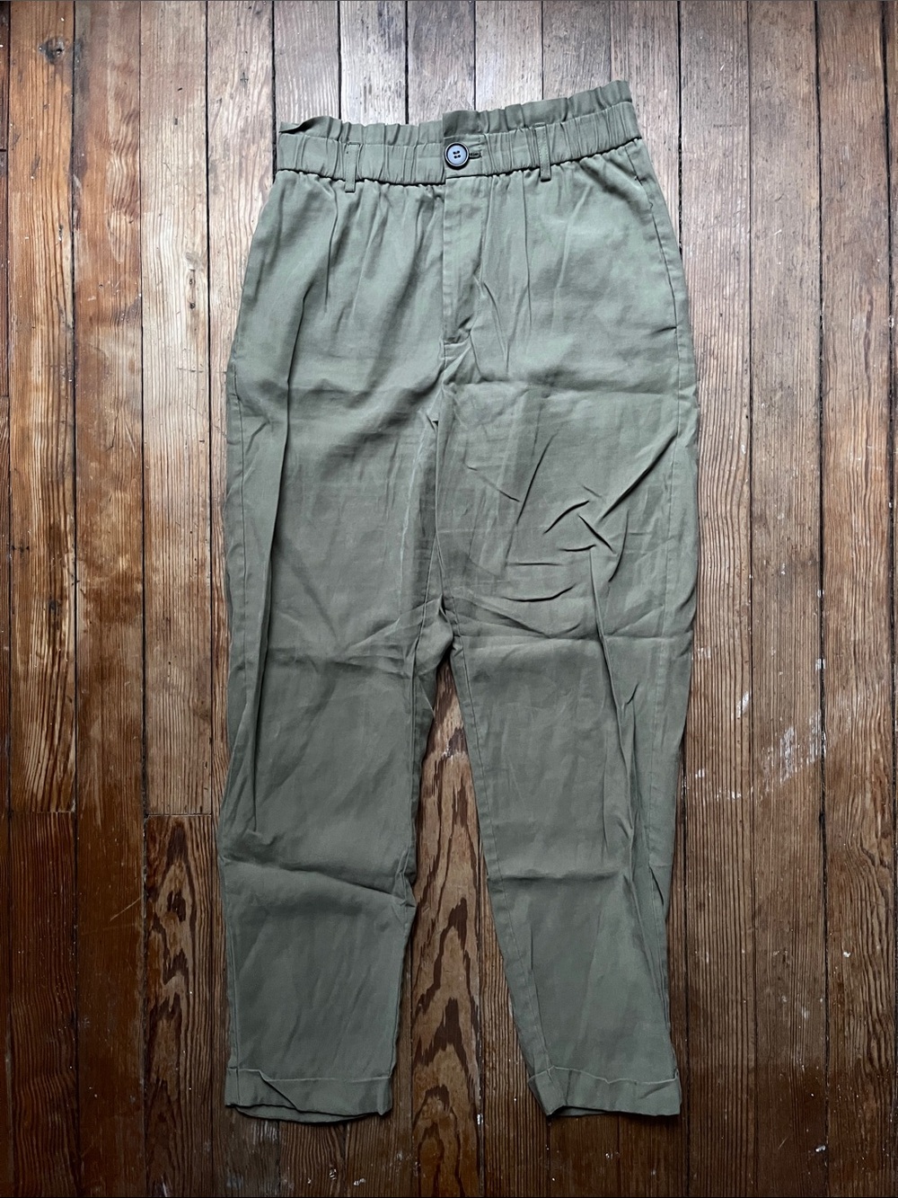 Zara Olive Green Joggers - Elastic Waist